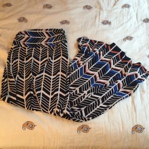 Chevron/striped patterned high waisted maxi skirt